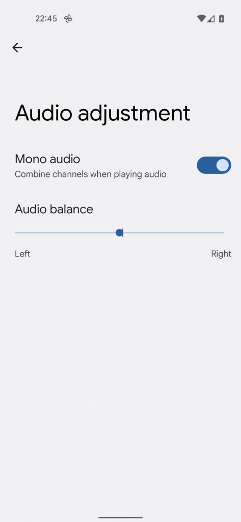 android mono audio screenshot