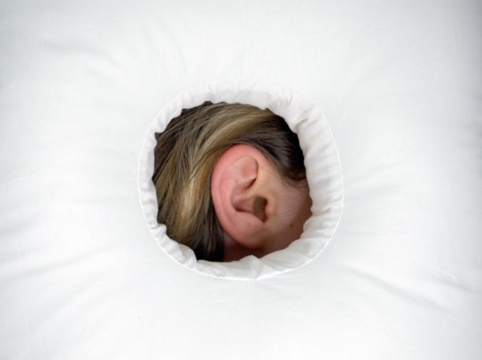 ear in Mono Pillow